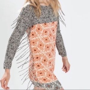 Zara Mosaic fringe dress